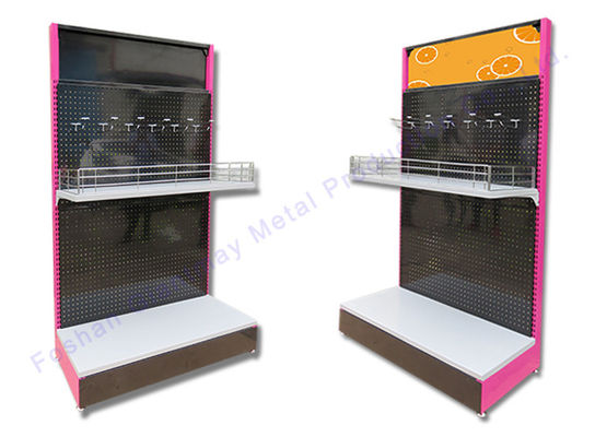 Exhibición contraria permanente de Pegboard del soporte del metal del piso multifuncional