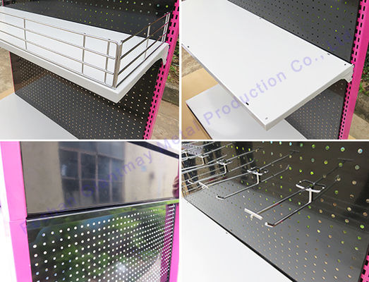 Exhibición contraria permanente de Pegboard del soporte del metal del piso multifuncional