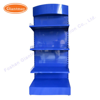 Exhibición perforada de Pegboard de la chapa con el soporte de la herramienta de los ganchos