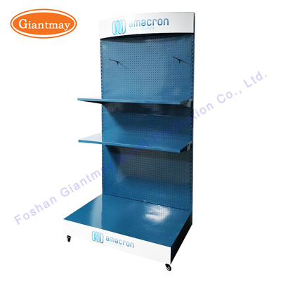 Soporte de exhibición del hierro del estante del producto de la ejecución de la góndola del metal