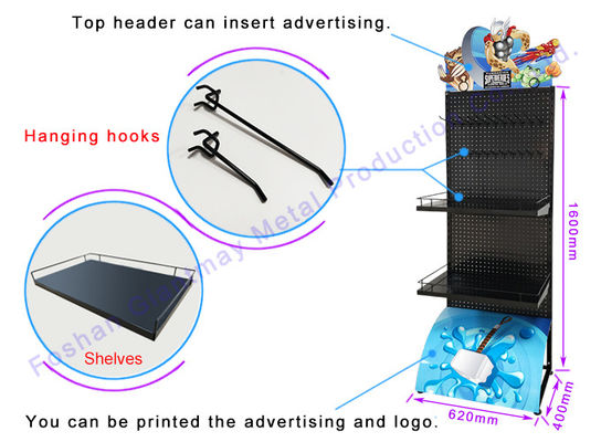 De calidad superior la tienda al por menor herramienta el estante de Peg Board Stand Iron Display