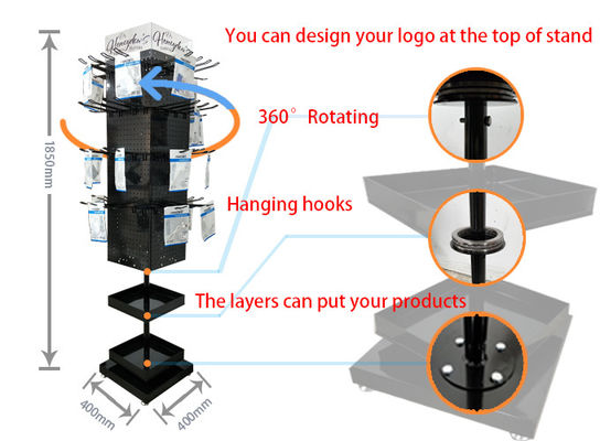 Soporte de exhibición giratorio con pilas del estante de la joyería del brazalete