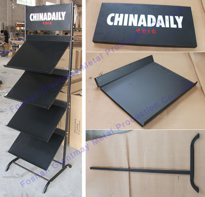 Estantes de exhibición al por menor de la revista del soporte de la planta de producción del alambre de metal